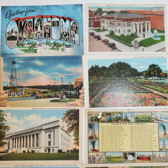 8 Oklahoma Postcards Vintage Lot Variety Ephemera Lot - Picture 2 of 5